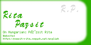 rita pazsit business card